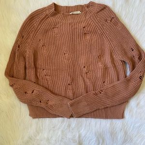 Illa Illa distressed pink crop sweater